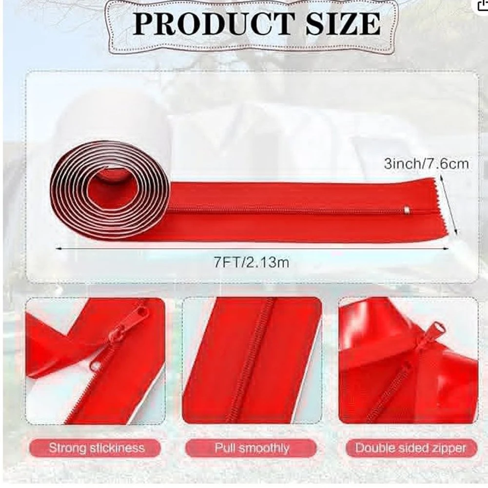 

DIY упаковка для теплицы, пылезащитная молния, простая установка, молния для двери для палаток, самоклеящаяся молния, 2-рулонная молния