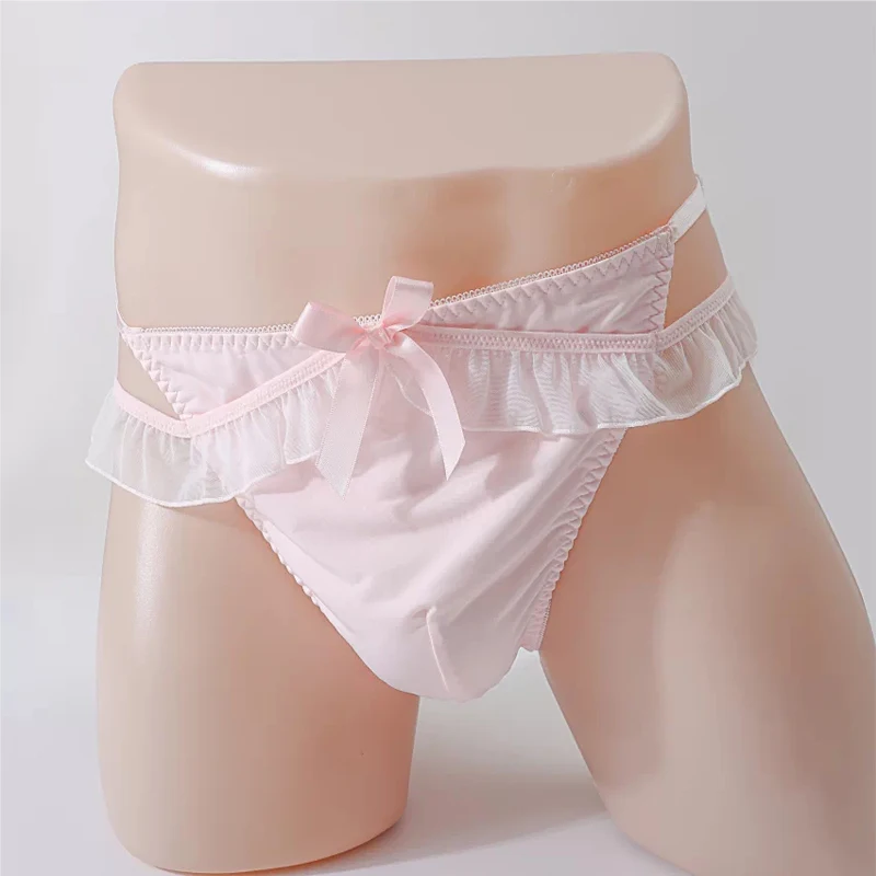 Gay Men's Sexy Pouch Underwear Sweet Breathable Sissy Briefs Erotic Male Lingerie Tanga Panties
