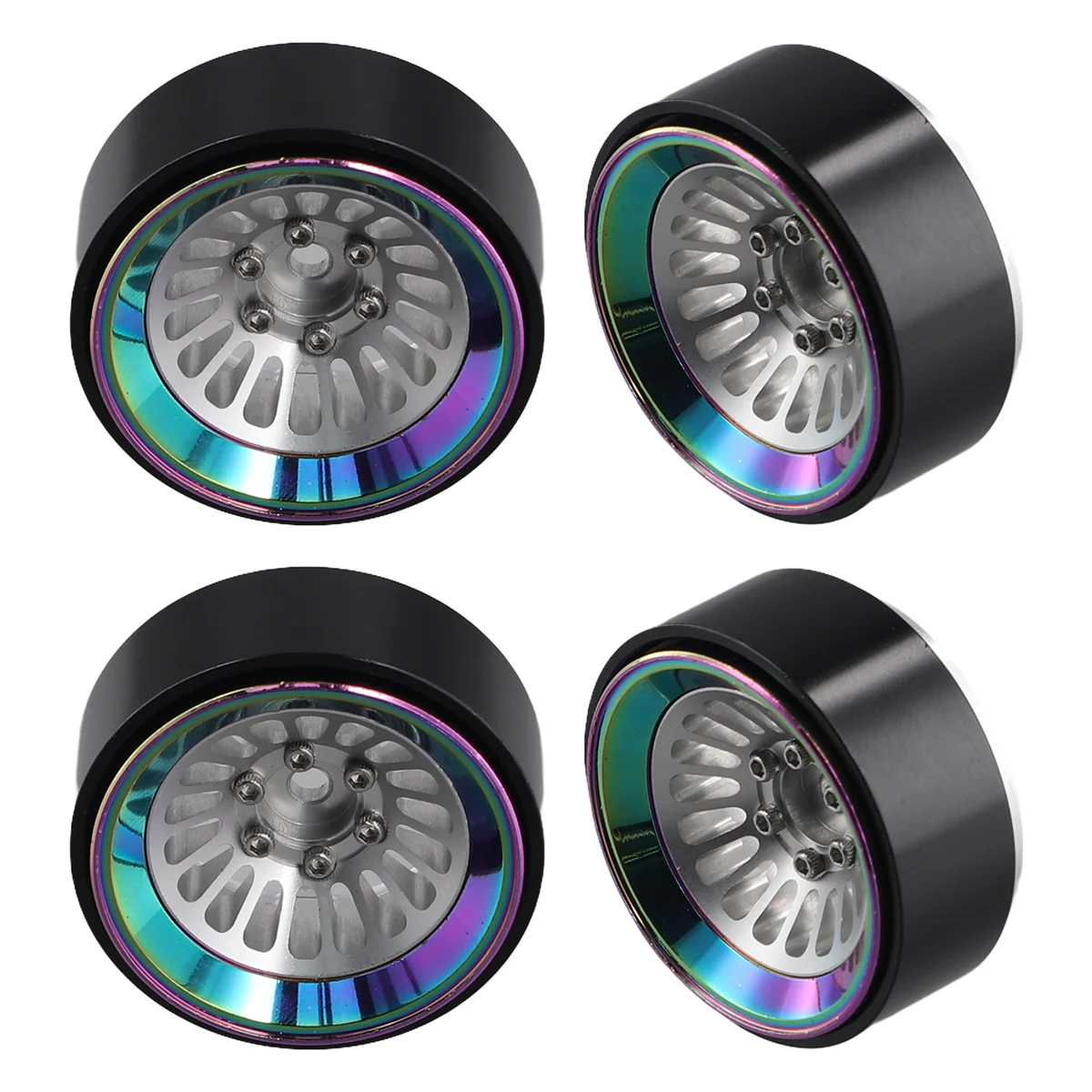 Jantes de cubo de roda altamente recomendadas para carro de esteira RC Axial TRX4M SCX24, preto e multicolorido