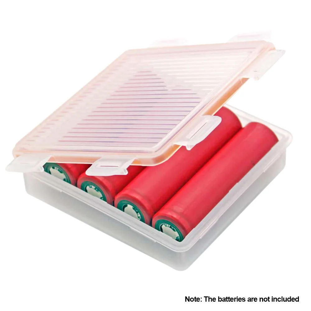 Transparent Waterproof Battery Storage Box Battery Holder Protective Case 4 Slot Transparent Strong Hard Case 4 Slot Battery