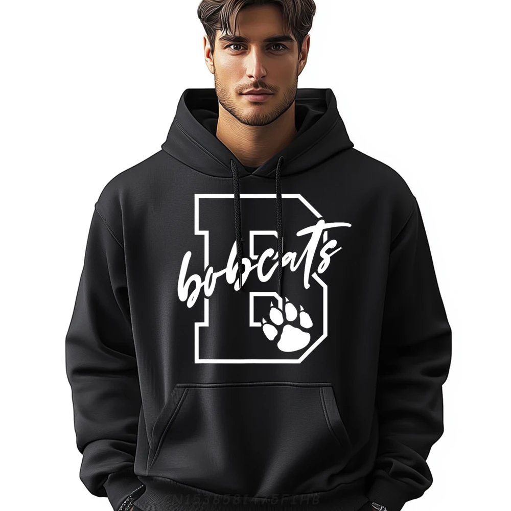 

Hoodies Bobcats Hip Hop Street Wear Long Sleeve Round Neck Men Sweatshirt Graphic Printed Casual Coat Mens Clothing
