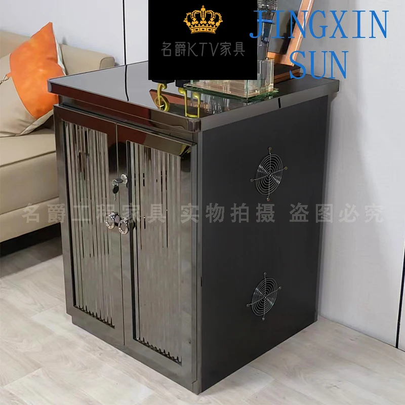 Professional KTV Louvered Door Power Amplifier Cabinet, Exclusive Karaoke Song Table for Cabinets, Home & Foot Spa Entertain