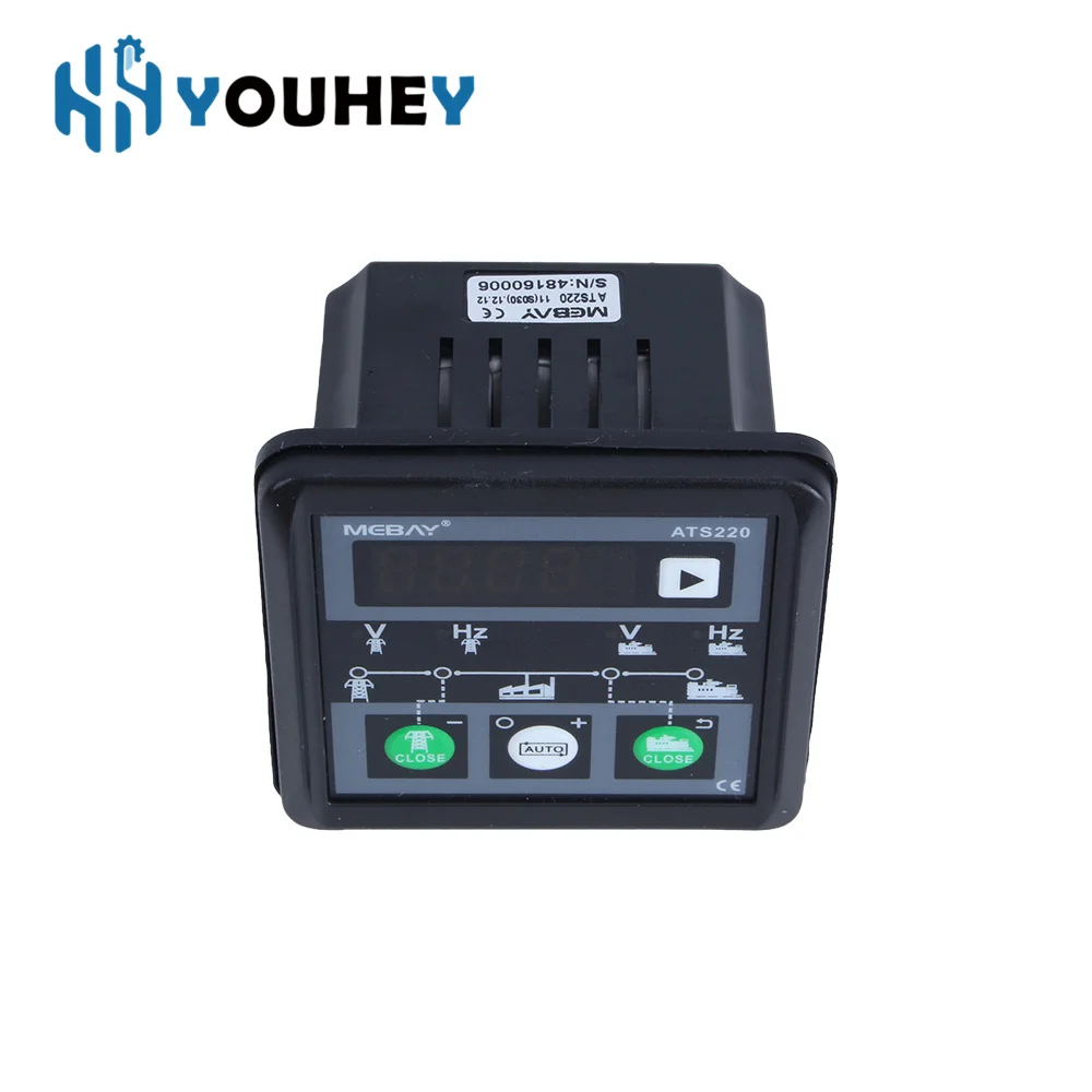 Mebay ATS220 Genset ATS Switch Controller Auto Manual LED Display Generator Control switch Module Panel 8-36V