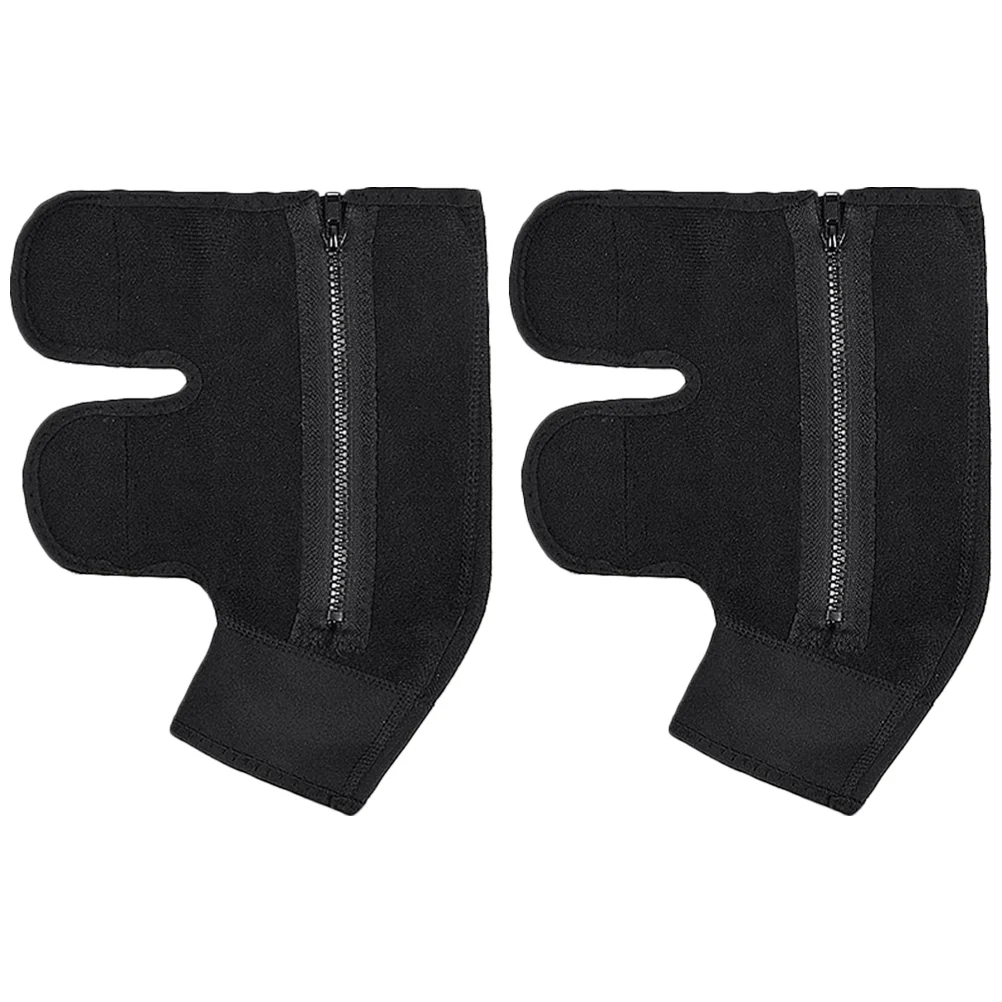 

2 Pcs Brackets Sports Ankle Guard Leg Sock Cover Zipper Foot Socks Fixed 2pcs (Black) Sleeve Compression Support Arch of Man