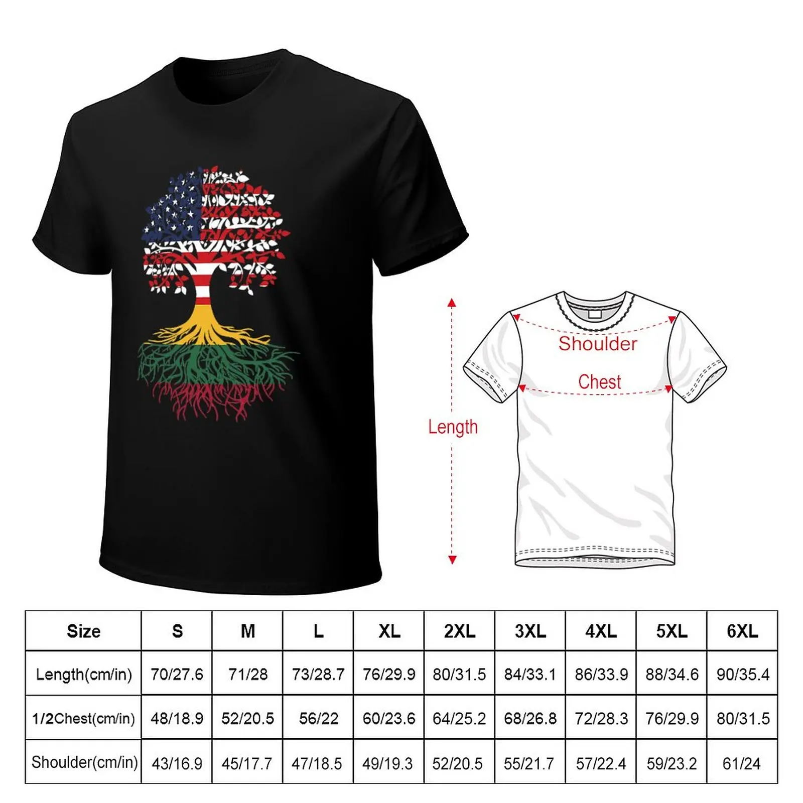 Lithuanian Roots American Grown Tree Flag T-Shirt new edition t shirts for men graphic