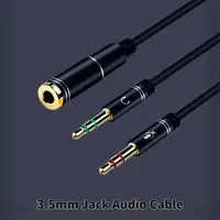 3.5mm Jack Earphones Splitter Audio Cables 1 To 2 Male Female Connector Cabo Microphone Headphone Aux Extension Digital Cable