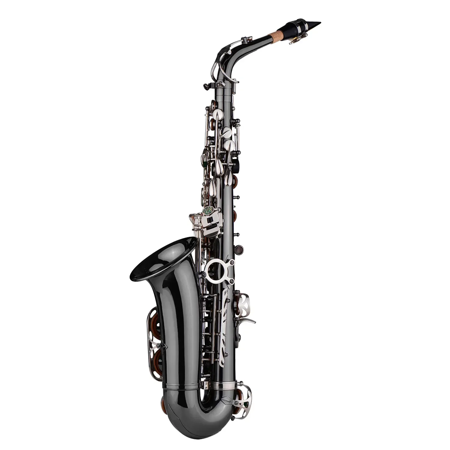 

Hooqu Professional Eb Alto Saxophone - Black Nickel-Plated Brass Body