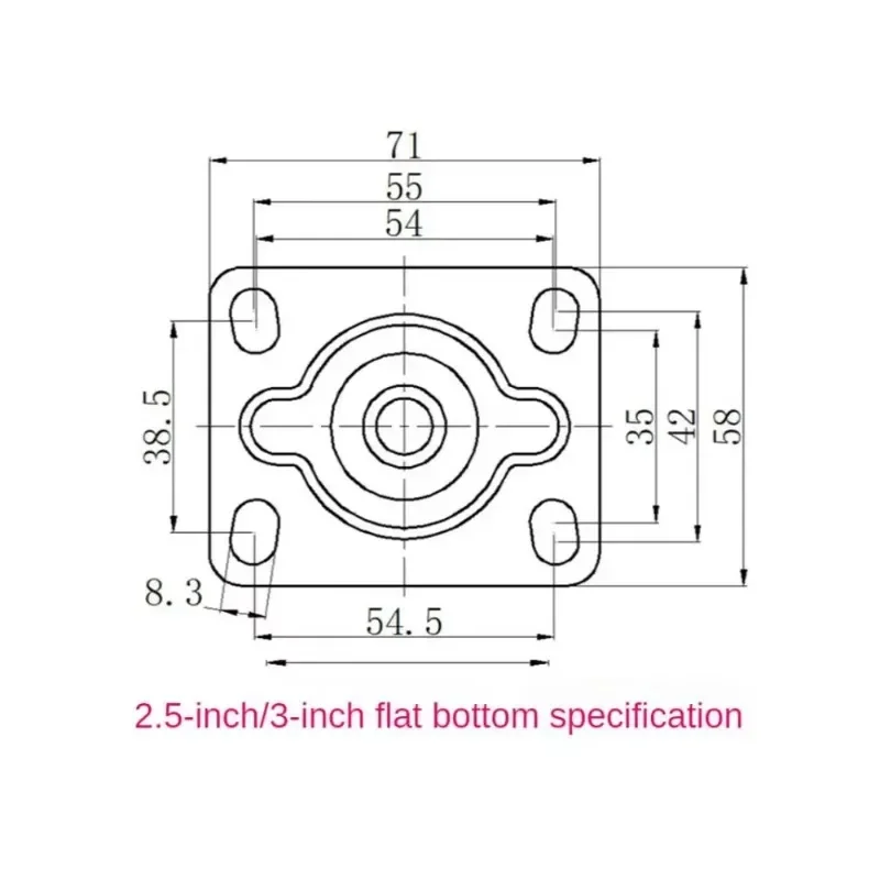 4 Pcs 3 Inch Fixed Caster Rubber Mute Light Furniture Medical Shelf Ventilator Wheel Load 165KG