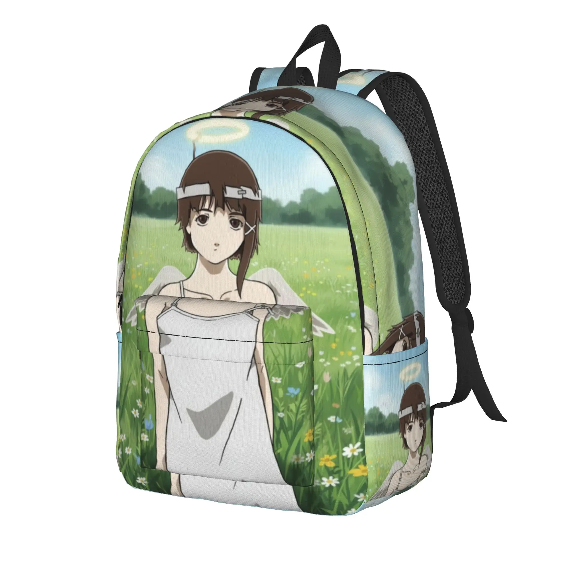 Serial Experiments Lain Lwakura  Backpack for Men Women Casual High School Business Daypack  Shoulder Bag with Pocket