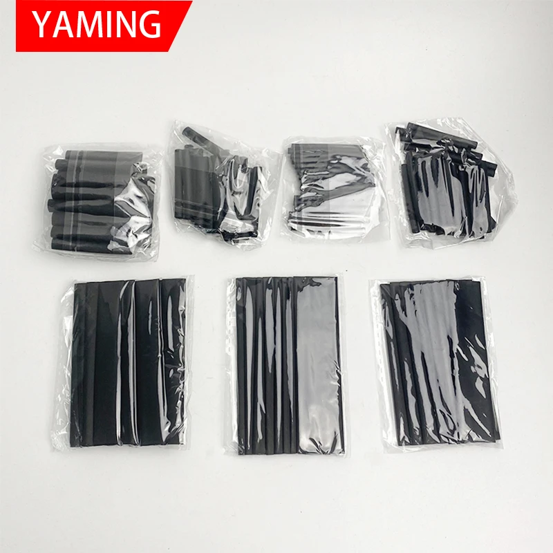 

127pcs/lot Heat Shrink Tubing 7.28m 2:1 Black Tube Car Cable Sleeving Assortment Wrap Wire Kit with Polyolefin Assortment