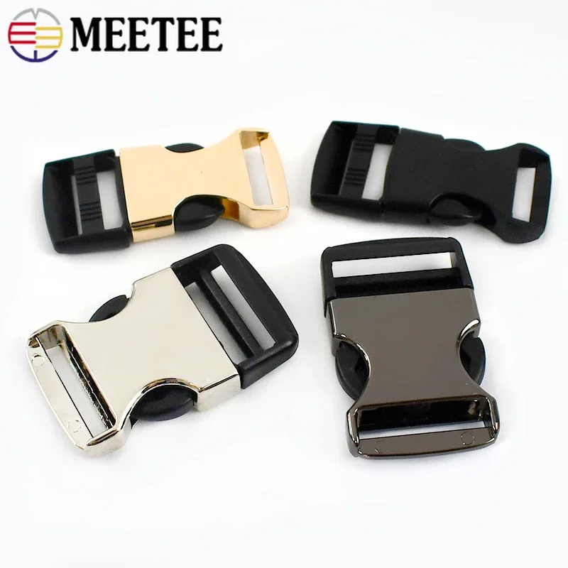 2/5P Meetee 19/25/32/38mm Metal Plastics Side Quick Release Buckles for Bag Strap Dog Collar Coat Belt Buckle Garment Accessory