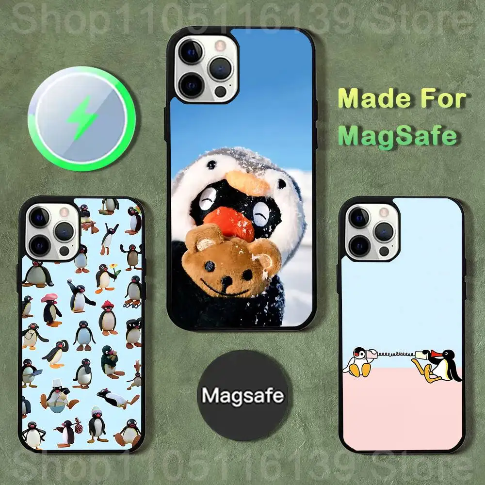 

Happy P-Pingu Penguin Phone Case For iPhone 17,16,15,14,13,12,11,Pro,Max,Plus,Mini,SE4,E Magnetic Magsafe Wireless Charging