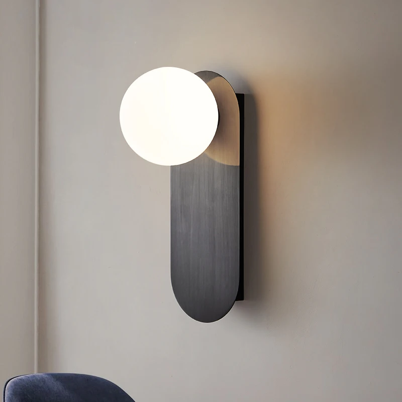 

All copper wall lamp bedroom light luxury living room background wall creative minimalist Zhongshan 2023 new designer bedside