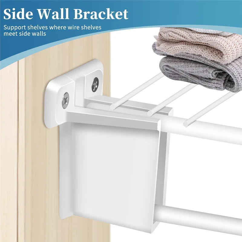 6 حزمة سلك الجرف نهاية بين قوسين رفوف خزانة بين قوسين البلاستيك جدار جبل الرف بين قوسين مع مسامير لخزانة الرفوف