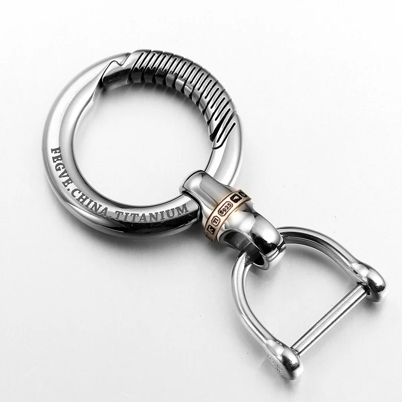 Real Titanium Key Chain Luxury Ultra Lightweight Keychain EDC Keyring Car Buckle Personalized Lettering Gift for Male Jewelry