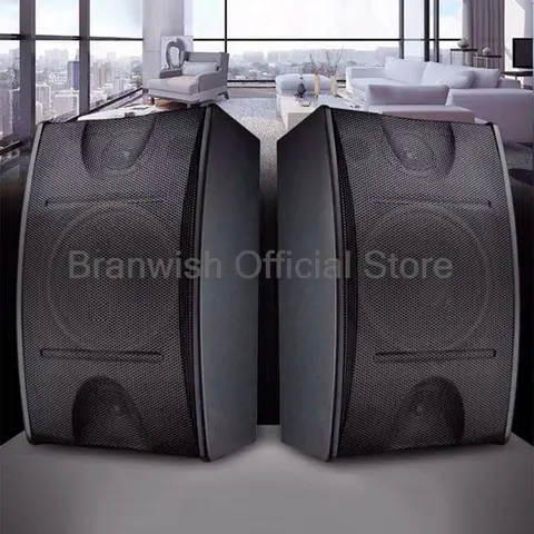 Powerful Bass Speakers 8/10 Inch KTV Sound Box Speaker Wall Mounted Loudspeaker Stage Audio System for Home Theather Party Black