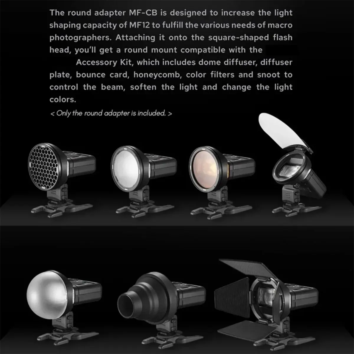 DT89 HOT For MF-CB Round Adapter for MF12 Macro Flash -R1 Series Accessories