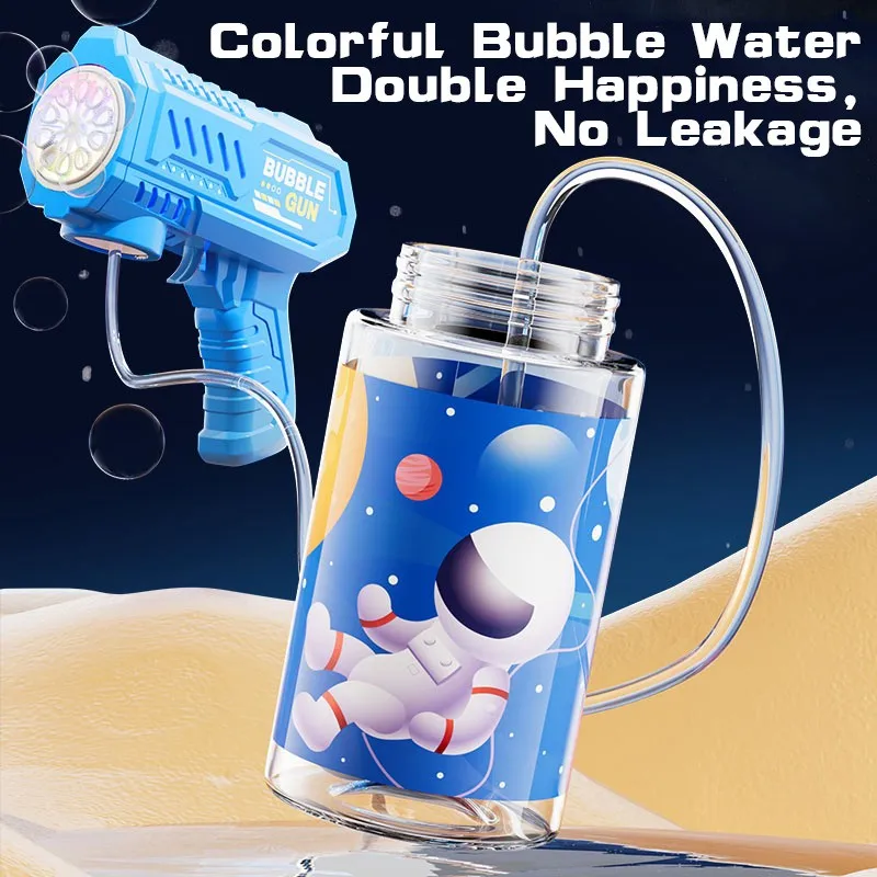 One Pack Of Children's 10 Launcher Handheld Portable Electric Automatic Bubble Gun LED Light For Boys And Girls