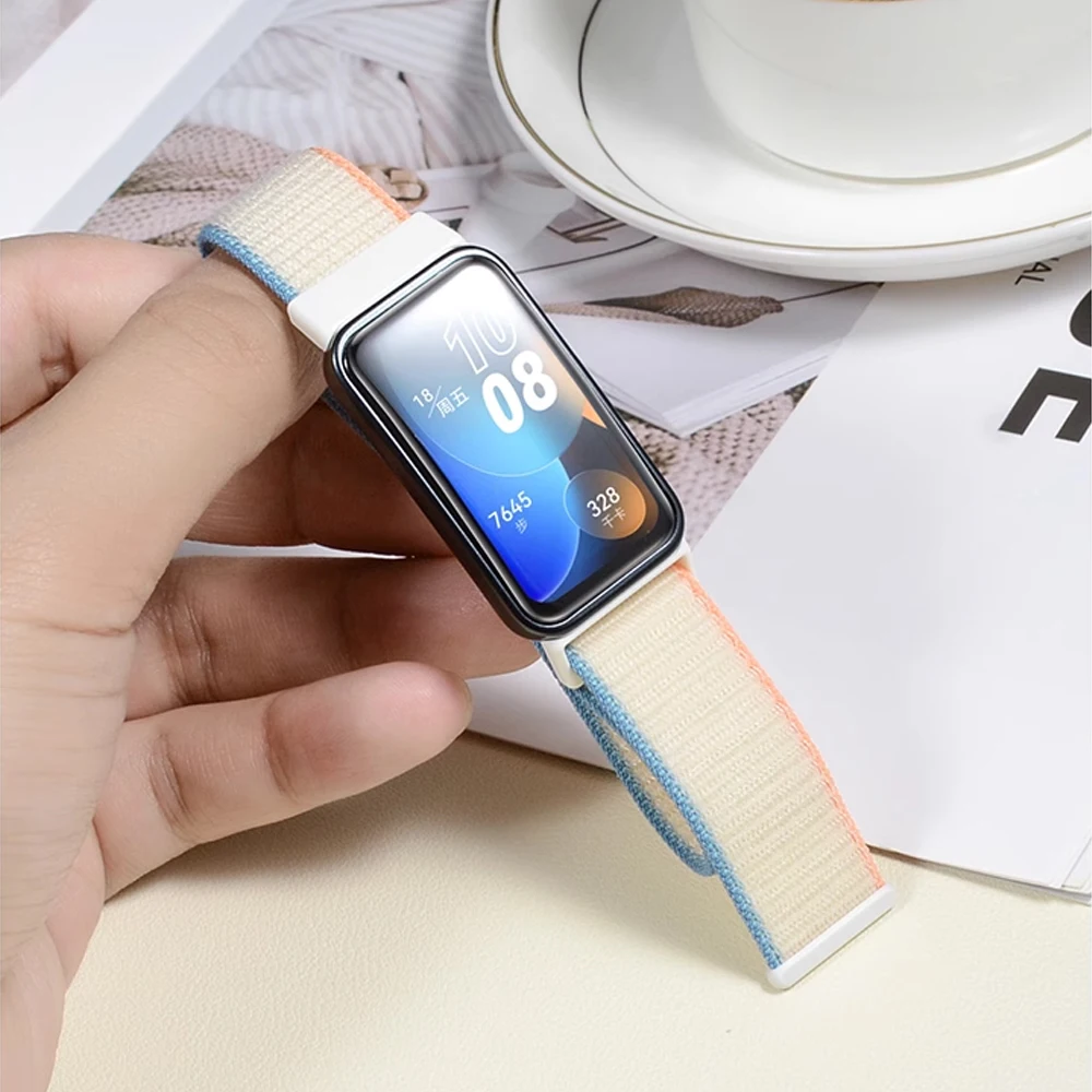 حزام لهواوي باند 9/8/7 سوار إكسسوارات الساعات الذكية حزام بديل نايلون رياضي معصم حزام ساعة كوريا هواوي باند 9