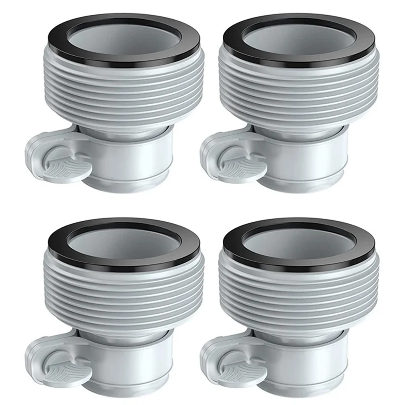 4PCS Pool Hose Adapter 1.25 Inch to 1.5 Inch Type B Hose Adapter Clamp on Fittings Converter for Intex Pool Filter Pump