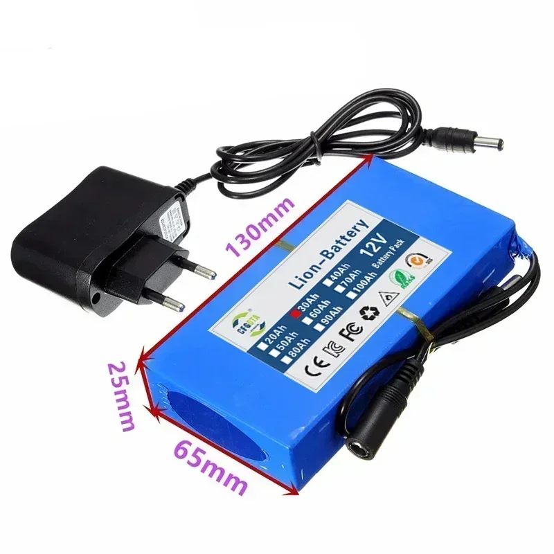 New DC 12v 50000mah lithium ion rechargeable battery, high capacity ac power charger with 4 kinds of traffic D evelopment