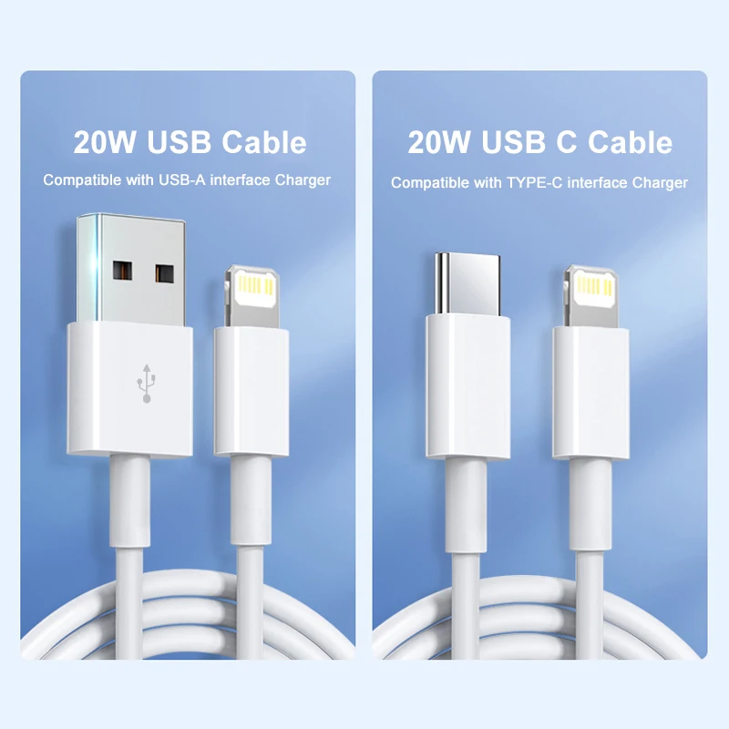 Original USB Cable For Apple iPhone 14 13 11 12 Pro Max XS XR Fast Charging Phone USB C Date Cable For iPad Charger Accessories