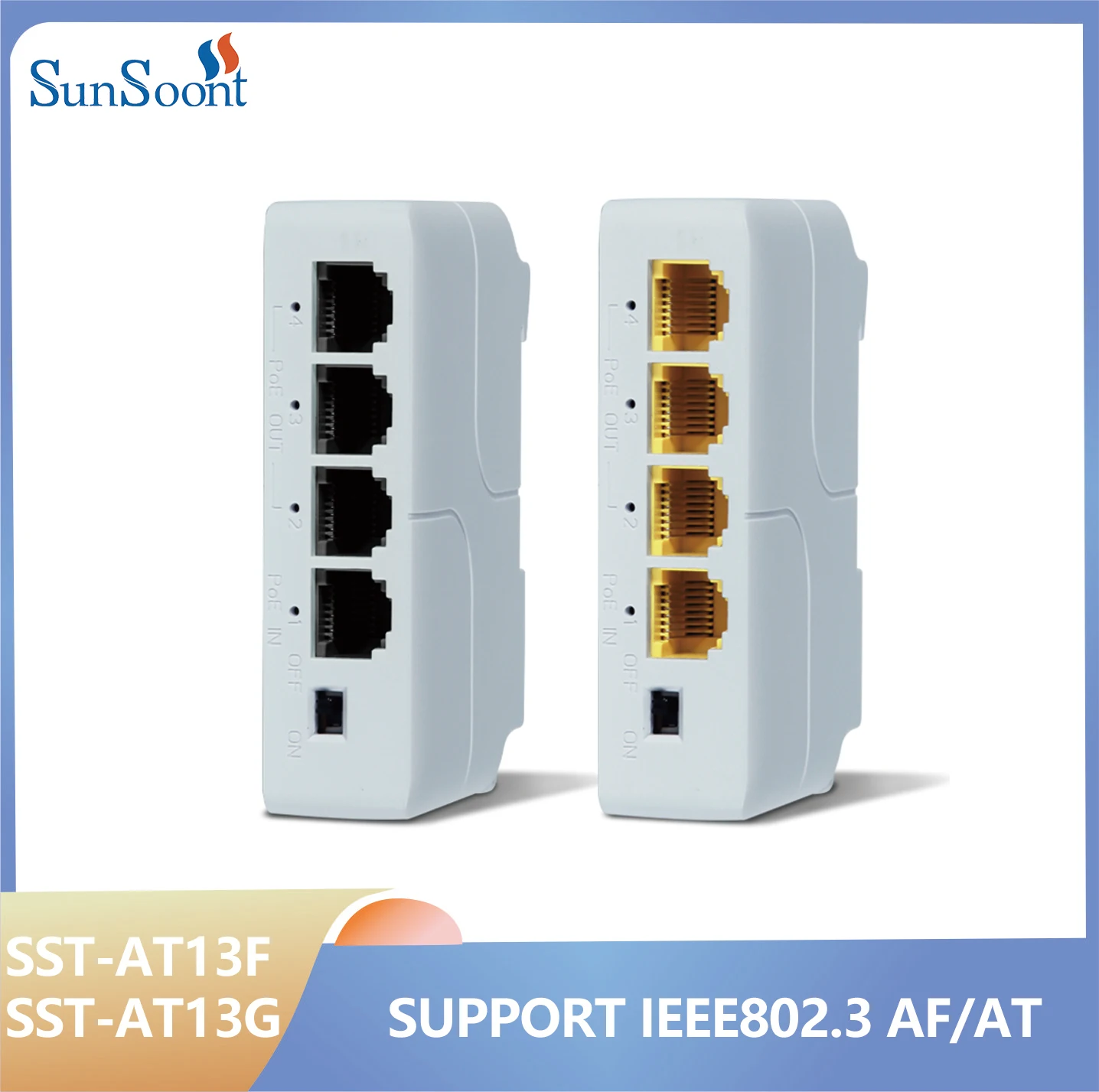 3-Port-PoE-Extender 10/100/1000 Mbit/s 1 bis 3 Netzwerk-Switch-Repeater mit IEEE802.3af Plug&Play für PoE-Switch NVR IP-Kamera