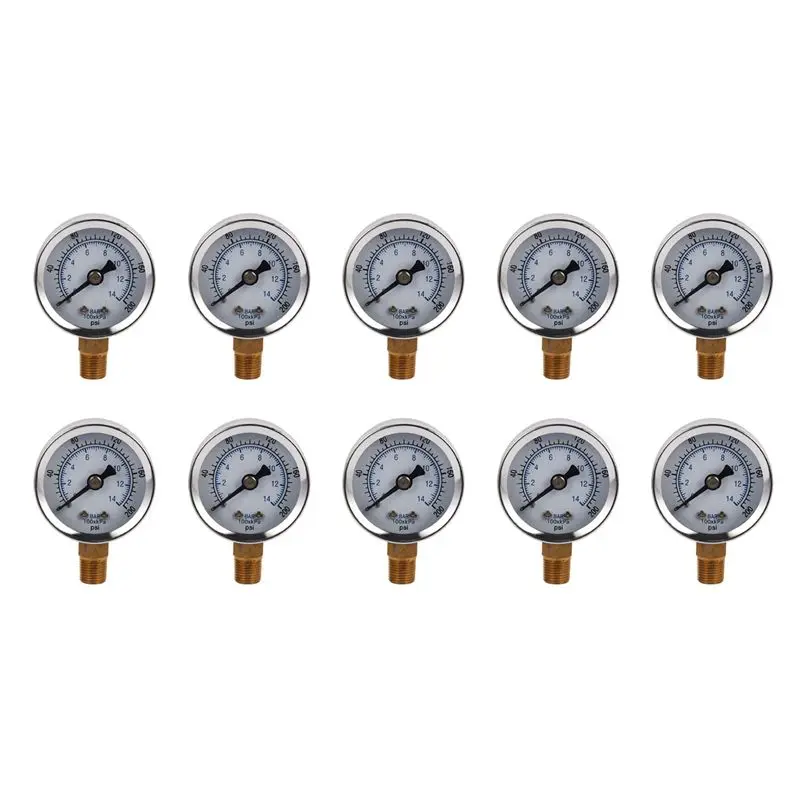 

BYBS-10X Ts-40-14 Bar 0-200 Psi 0-14 Bar Pressure Gauge 1/8 Male Npt Pressure Gauge Air Compressor Hydraulic Vacuum Gauge