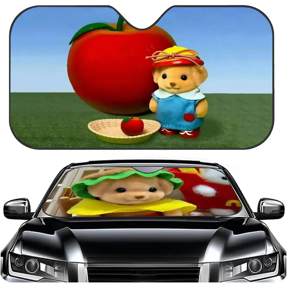 S-Sylvanian Families ظلة الزجاج الأمامي أضعاف متابعة الزجاج الأمامي للسيارة 70x130 سنتيمتر نافذة السيارة غطاء الزجاج الأمامي عاكس الحرارة #1