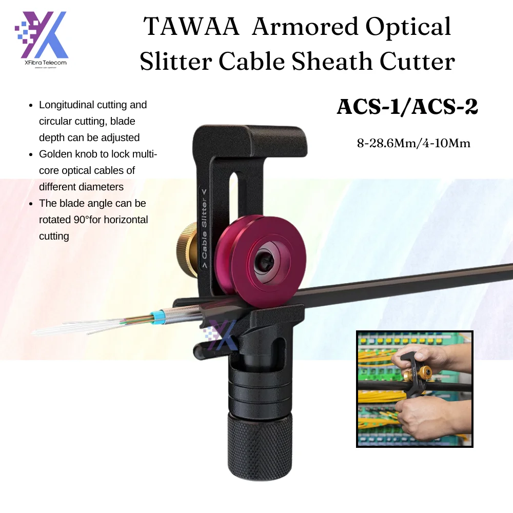 

TAWAA Longitudinal Horizontal ACS-1 Armored 8-28.6Mm Cable Sheath Cutter ACS-2 Optical Slitter 4-10Mm