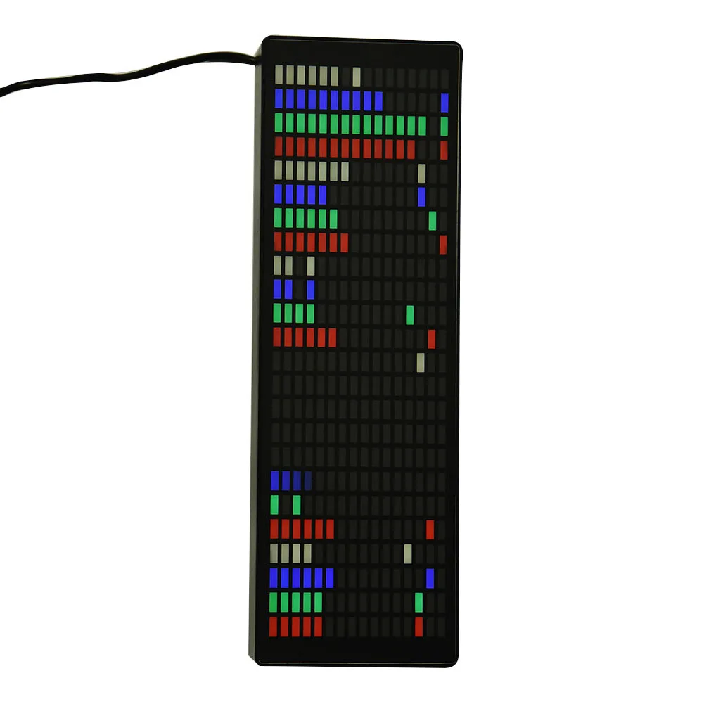 テストメーター 音楽表示モジュール 16列24行 ABSオーディオスペクトラムインジケーター表示時計 LED測定および検査