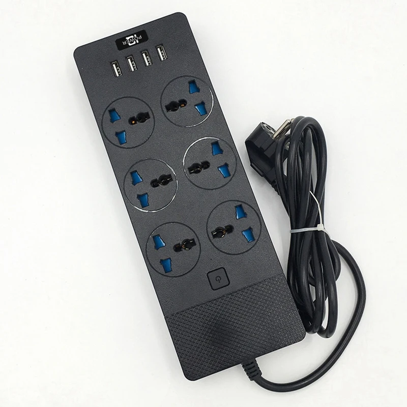 Power Strip With USB- Extension Cord With 6 Outlets 4 USB Charger Desktop Charging Station For Home Office Dorm