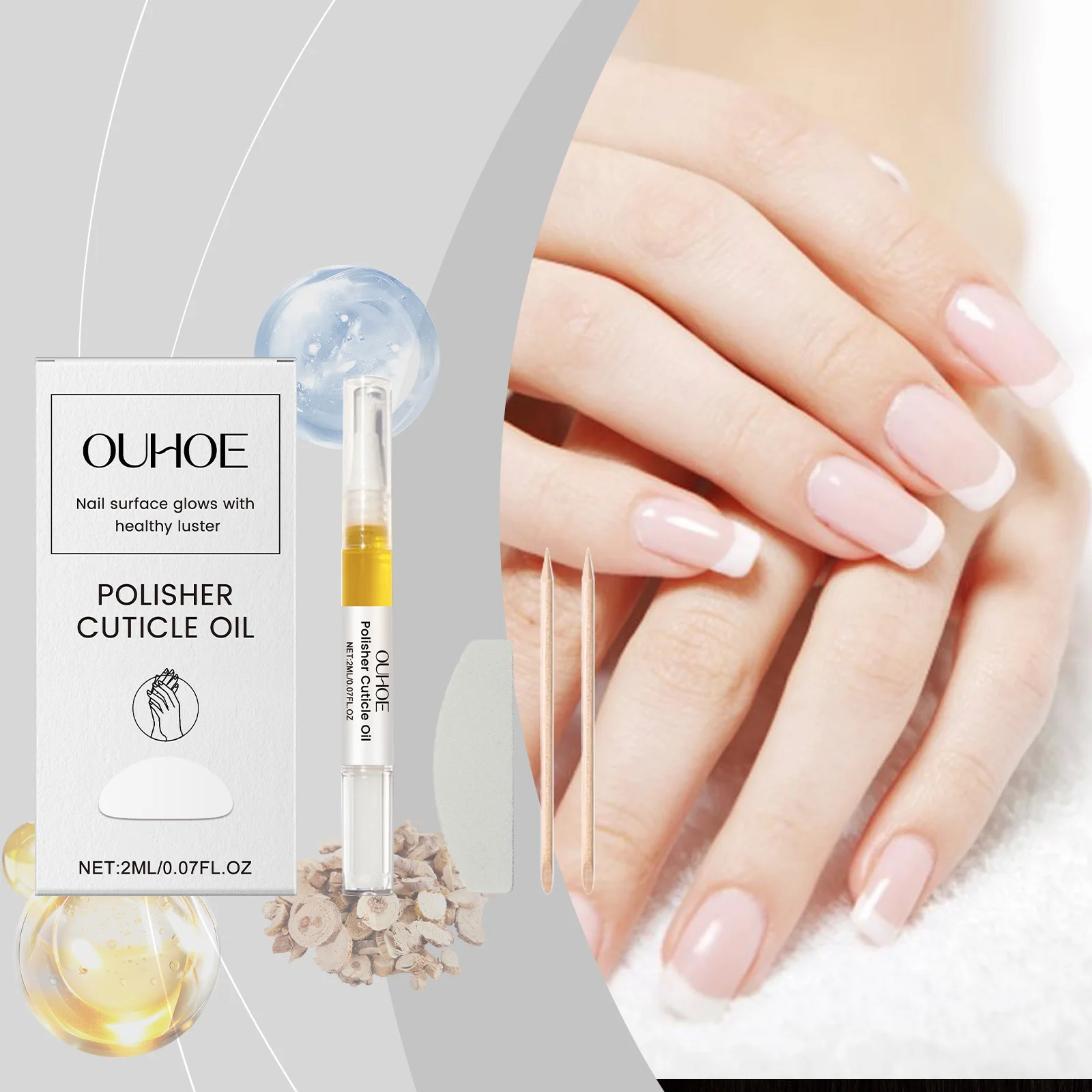 Das Nagelpflegelösungsset verbessert weiche Nägel durch feuchtigkeitsspendende Nagelhaut und repariert die Nägel