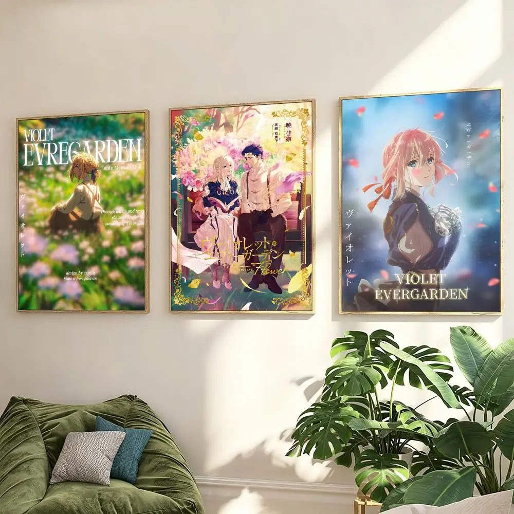 Anime Violet Evergarden Poster Poster Minimalist Decor HD SelfAdhesive Wall Art for Home Café Bedroom Gift Aesthetic Hanging
