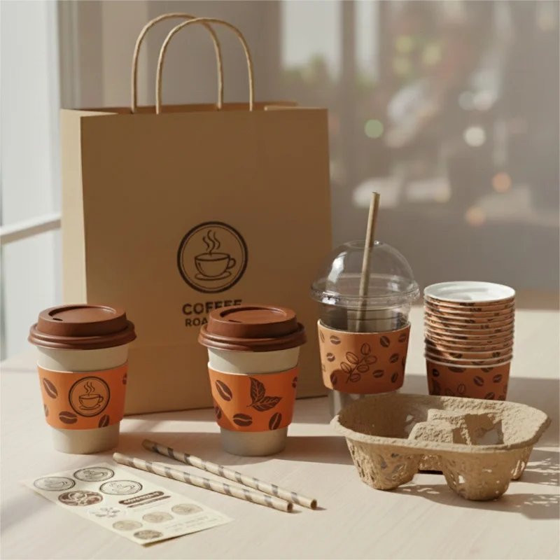 custom.Premium Custom Printing Double Wall Paper Coffee Cups with Lids,Food Grade Recyclable Takeaway Cold/Hot Drink Cup Packagi