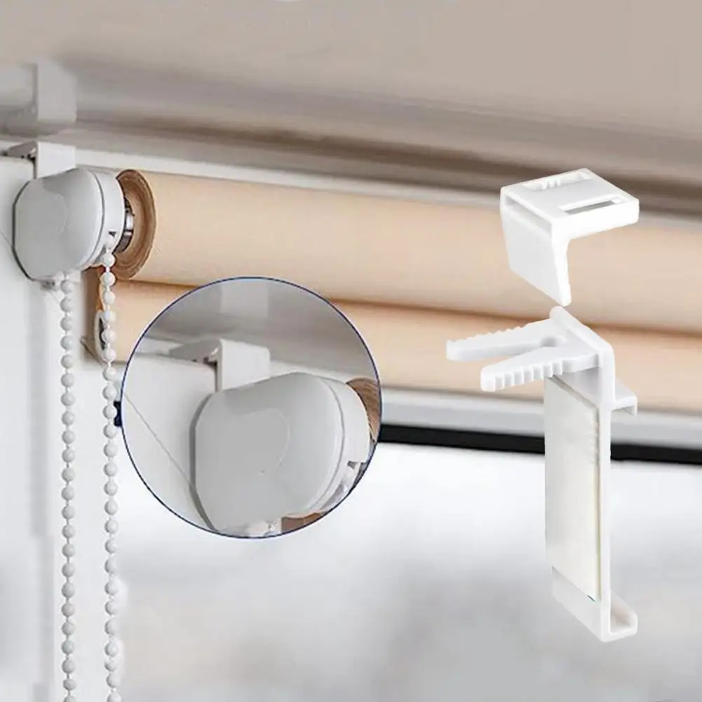 2 Set Curtain Hanger Easy Installation Clamp Holder Roller Blinds Self-Adhesive Hook Punch-free Household Fixed Clip For Home