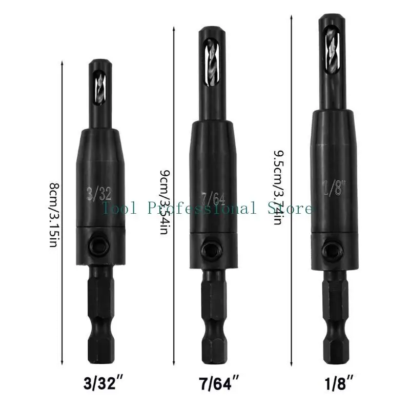 57QF 3PCS งานไม้บานพับเปิดรูที่เป็นศูนย์กลางการเจาะตัวเองการเจาะบิตที่แม่นยำบานพับเจาะบิตสว่านหลีกเลี่ยงความเสียหาย
