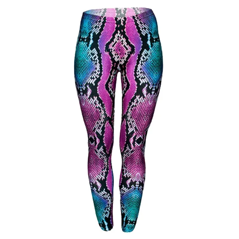 Snakeskin Print Leggings Tights Yoga Leggings Seamless Soft Gym Fitness Sports Hip Lift Elastic Pants Streetwear Women Trousers