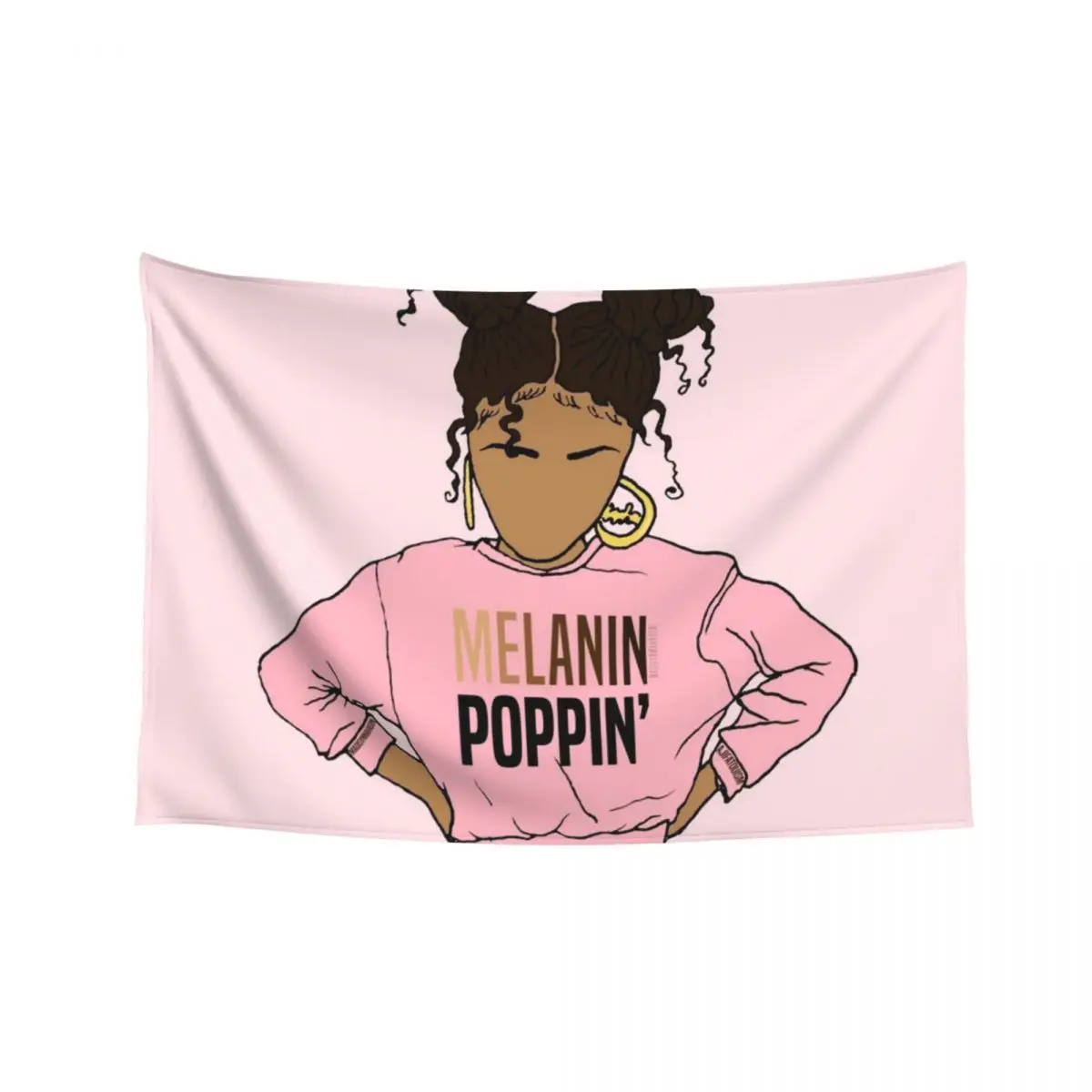 

2BUNZ (MELANIN POPPIN') ABA Tapestry House Decor Wall Coverings Decorative Wall Tapestry