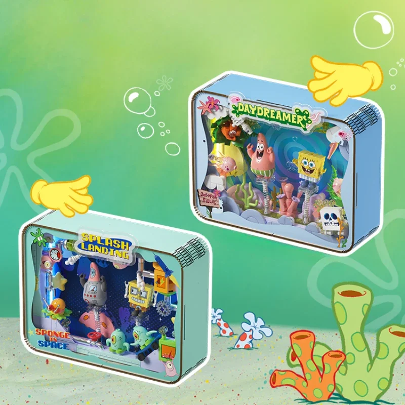 AREA-X SpongeBob SquarePants Theme Toy Assembly Gifts Patrick Star Building Blocks Photo Frame DIY Ornament Brand New In Box