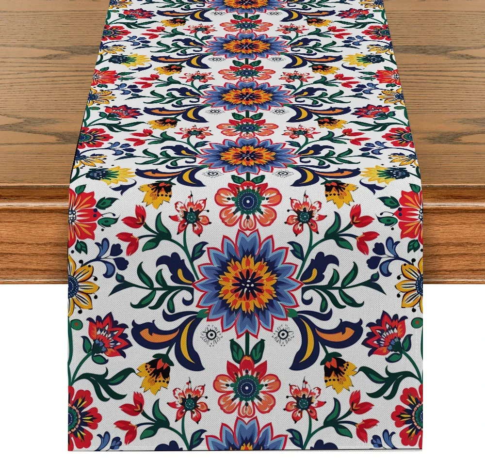 Mexican Tablecloth May Five Plant Flower Kitchen Tablecloth Pants for House Party Decoration