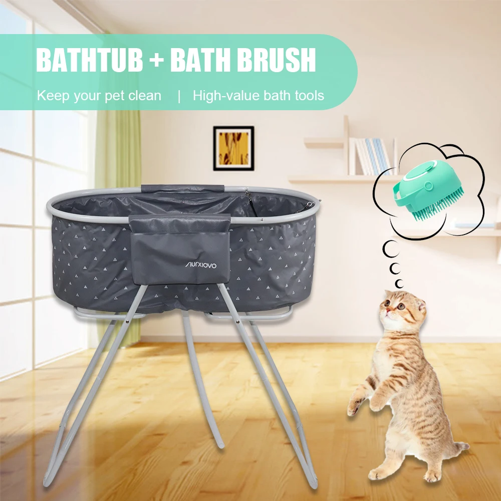 

Pet Bathing Set High-quality Cat and Dog Bath Tub with Bath Brush Keep Pets Clean Pet Products ES Warehouse Shipping