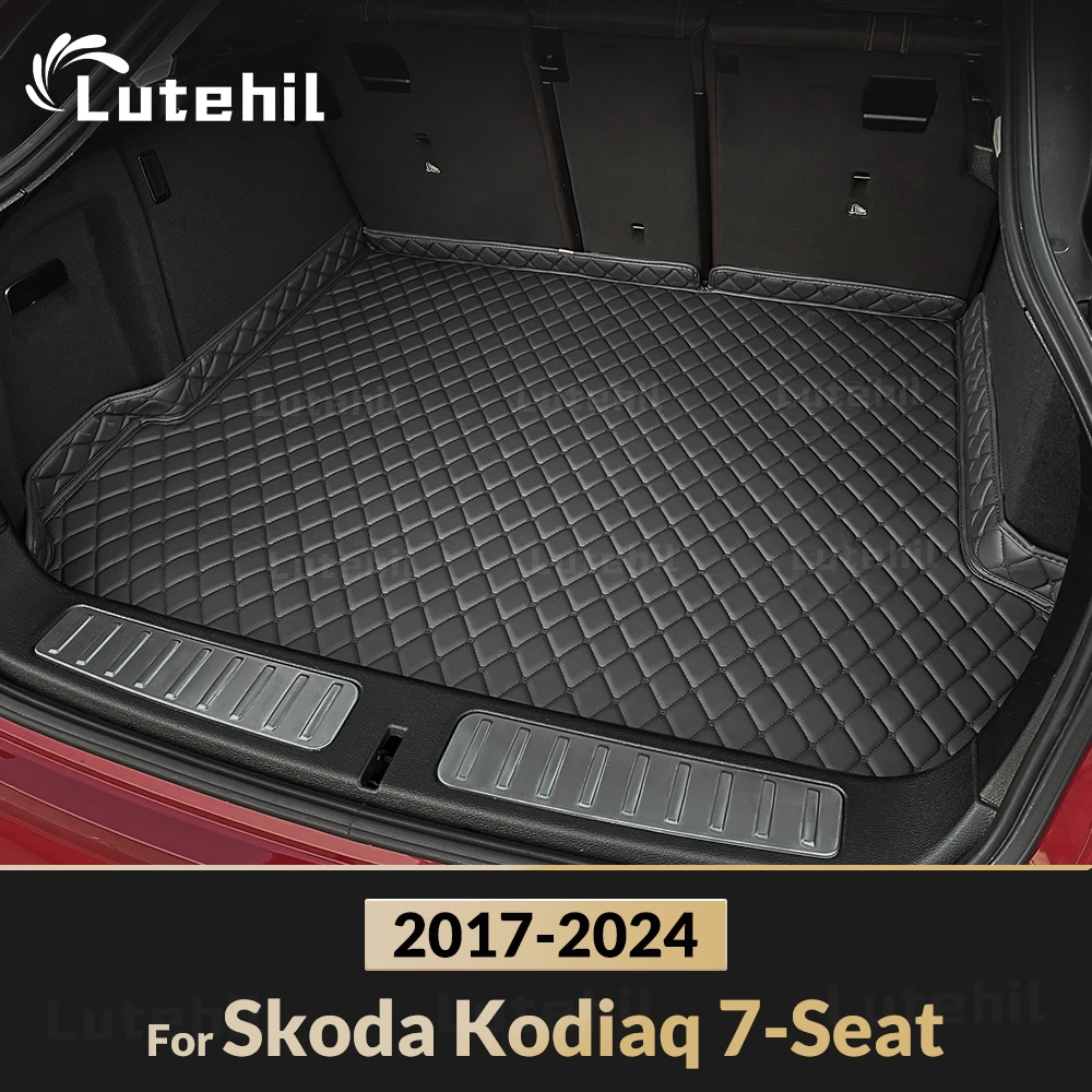 Lutehil Car Trunk Mat For SKODA Kodiaq 7-Seat 2017 2018 2019 2020 2021 2022 2023 2024 Car Accessories Auto Interior Decoration