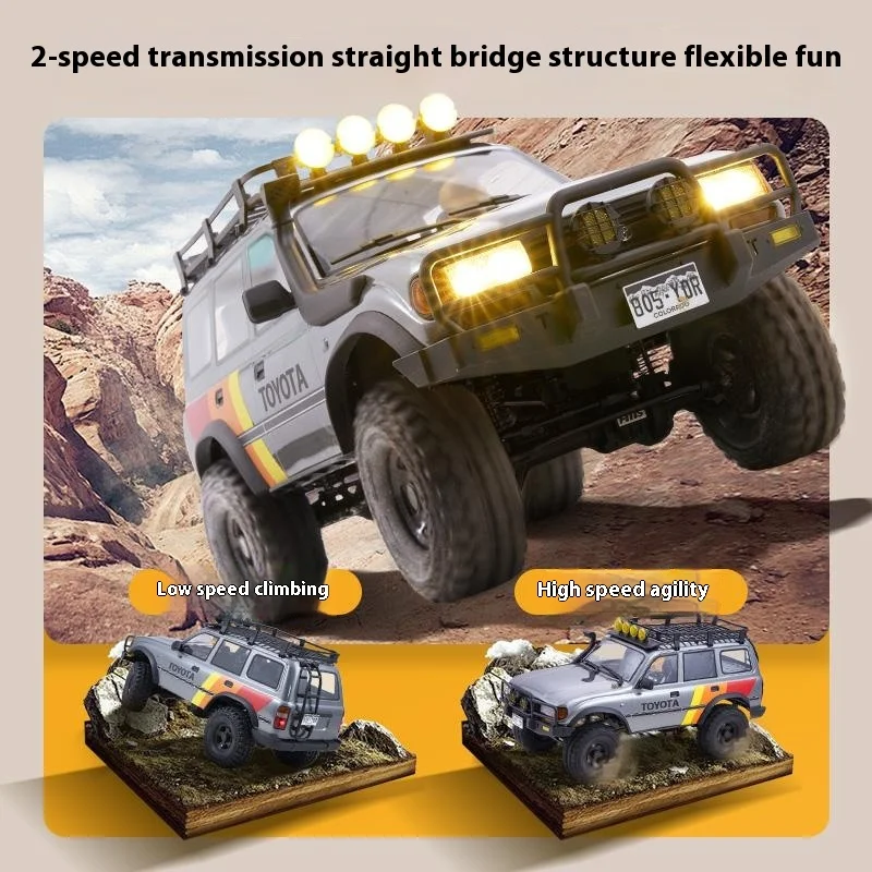 Fms 1:10 Fcx Toyota Lc80 vehículo de cruce de simulación con Control remoto de alta y baja velocidad, coche de escalada todoterreno, modelo de juguete para regalo