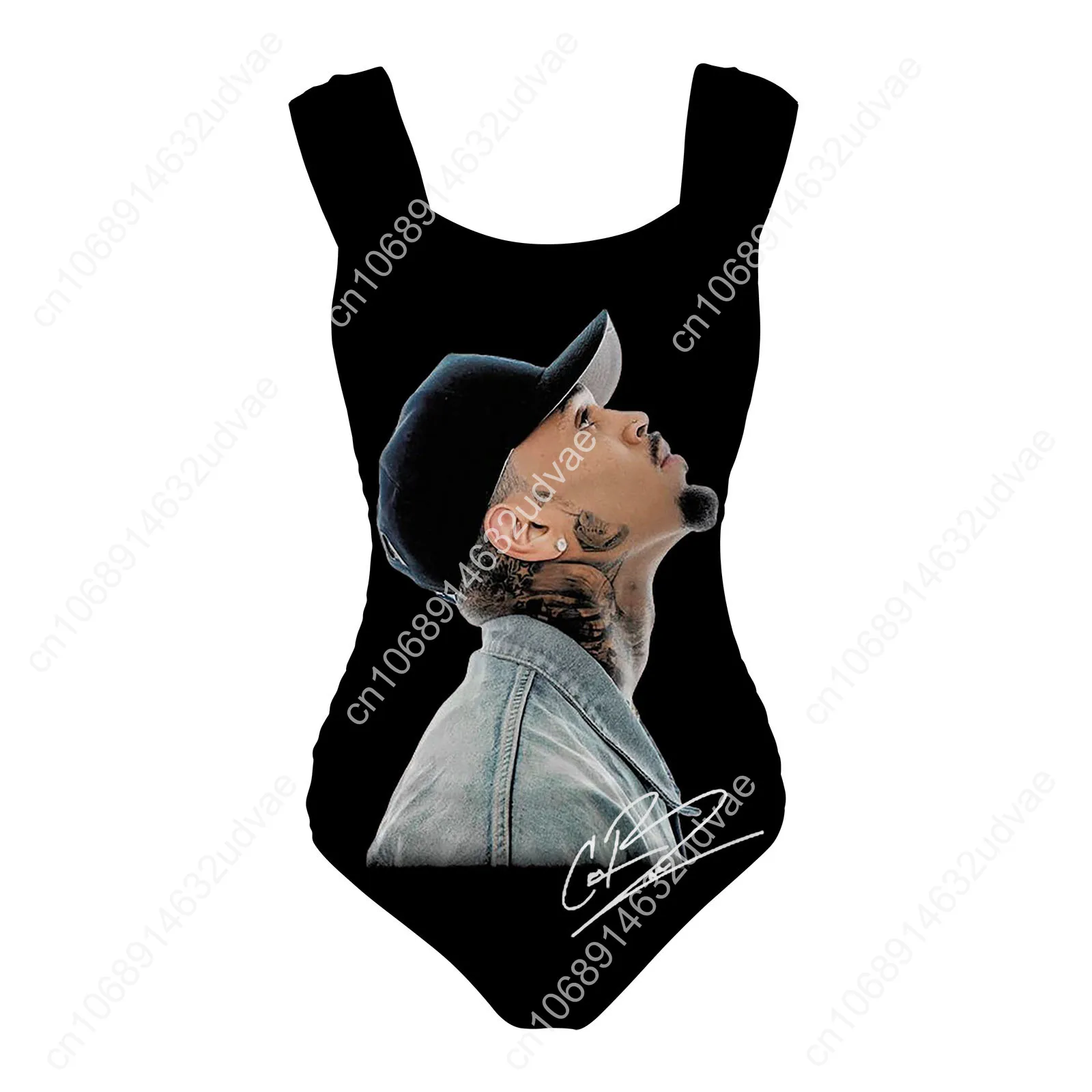 Chris Brown One Piece Swimsuit Wide Strap Women Bathing Suits Personalized Swimwear Pool Party Sexy Bikini Customize Beachwear