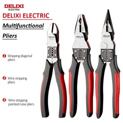 DELIXI ELECTRIC 7/9 Inch Wire Pliers Sharp Large Opening Stripping Pliers Industrial Grade Multifunctional Hardware Manual Tools