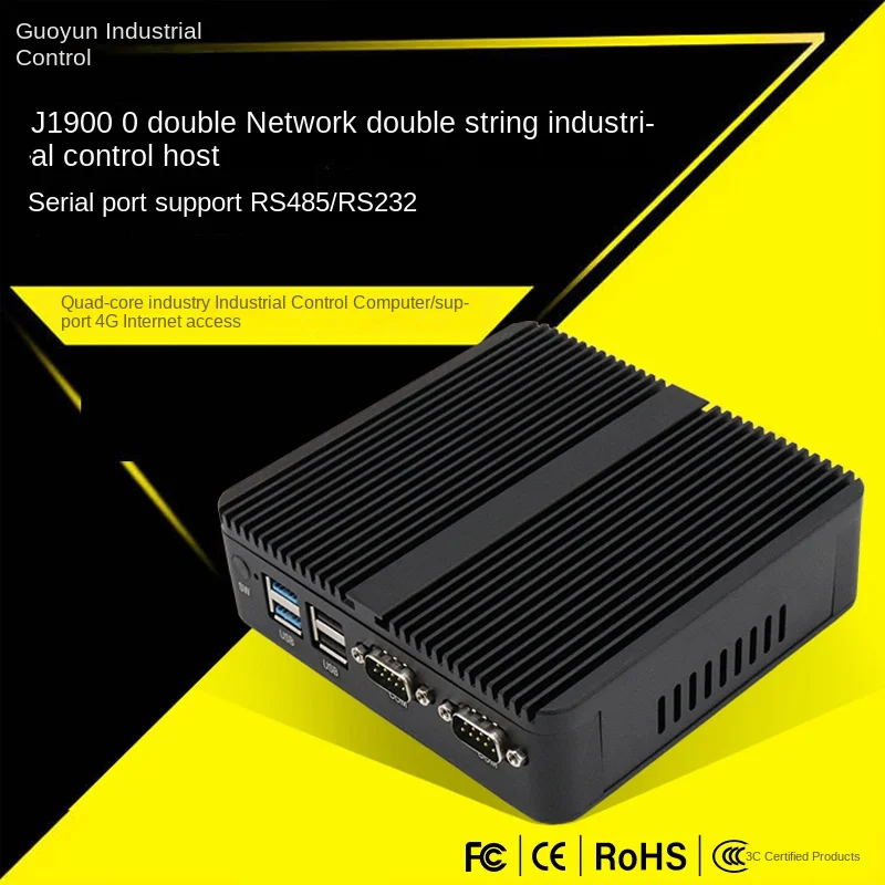 New J1900 Thin Client Intel CPU J4125 DDR3 RAM Dual LAN/Serial Ports Industrial Windows 10 EU Plug Mini PC 12V