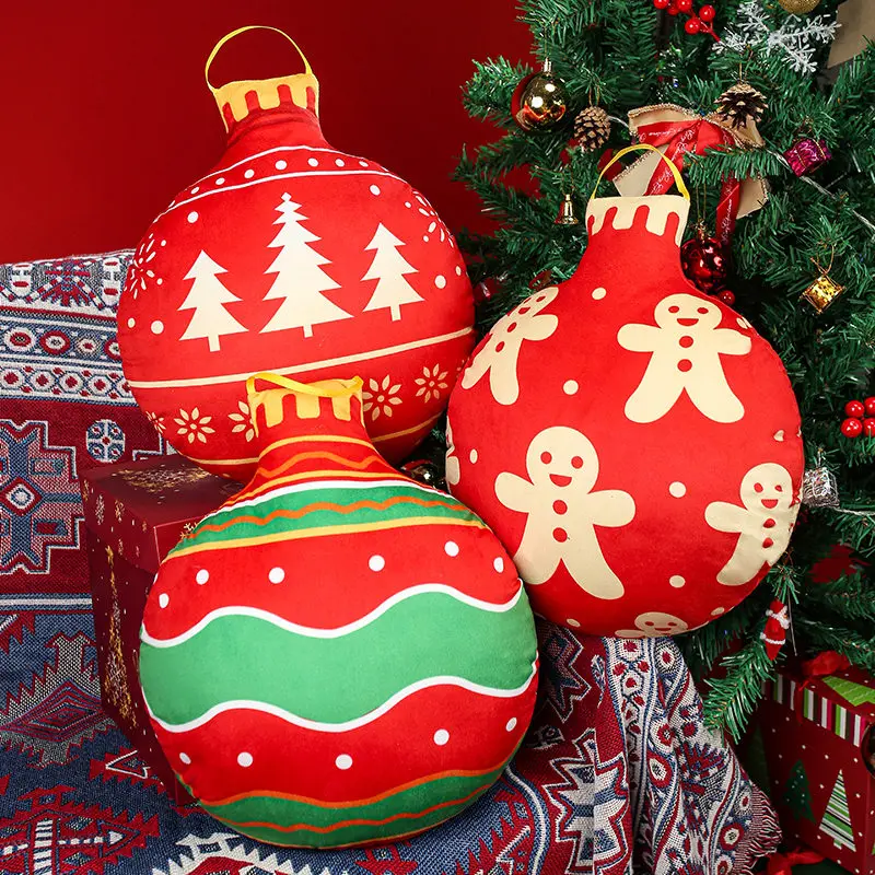 Nowa Klasyczna Świąteczna Seria Poduszki Dekoracyjne Cukierek Lizak Płatek Śniegu Bombki Świąteczne Lalka Miękka Poduszka na Sofę Dekoracja Festiwalowa ﻿