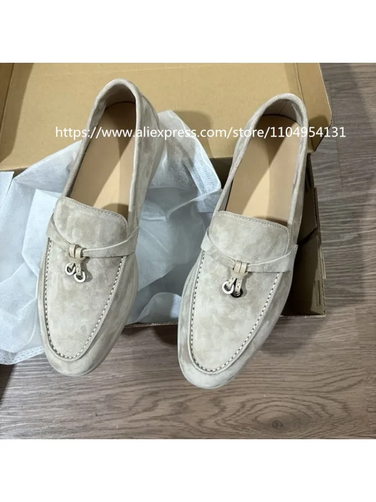 Echte Leder-Quastenloafer für Damen, Sommer-Schuhe aus Schafsleder, Bunte Wildleder-Loafer für den Alltag