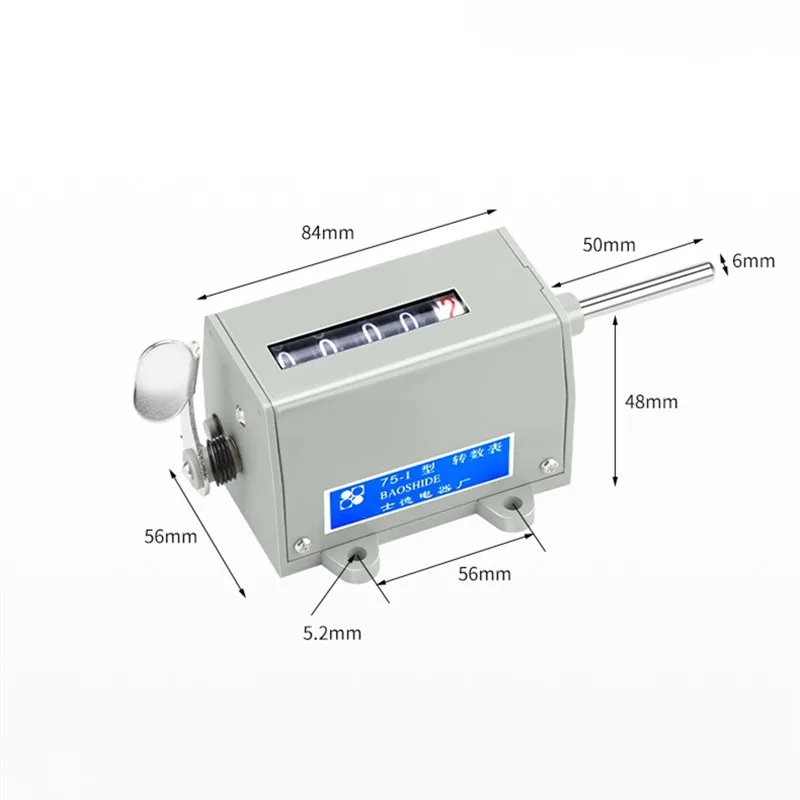 5digits Counter Mechanical Rotating Speed Meter Rotating Type 75-1 75-I / Resettable Stroke Totalizing Pull Counter 75-2 75-II